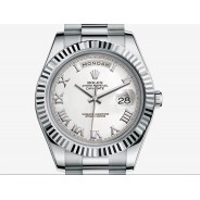 Rolex Day-Date 2 41mm or gris cadran blanc M218239-0041