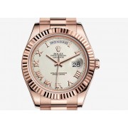 Rolex Day-Date 2 41mm or rose cadran ivoire M218235-0033