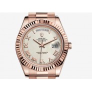 Rolex Day-Date 2 41mm or rose cadran ivoire M218235-0033