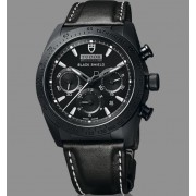 Tudor Fastrider Black Shield cadran noir et blanc 42000CN bracelet cuir